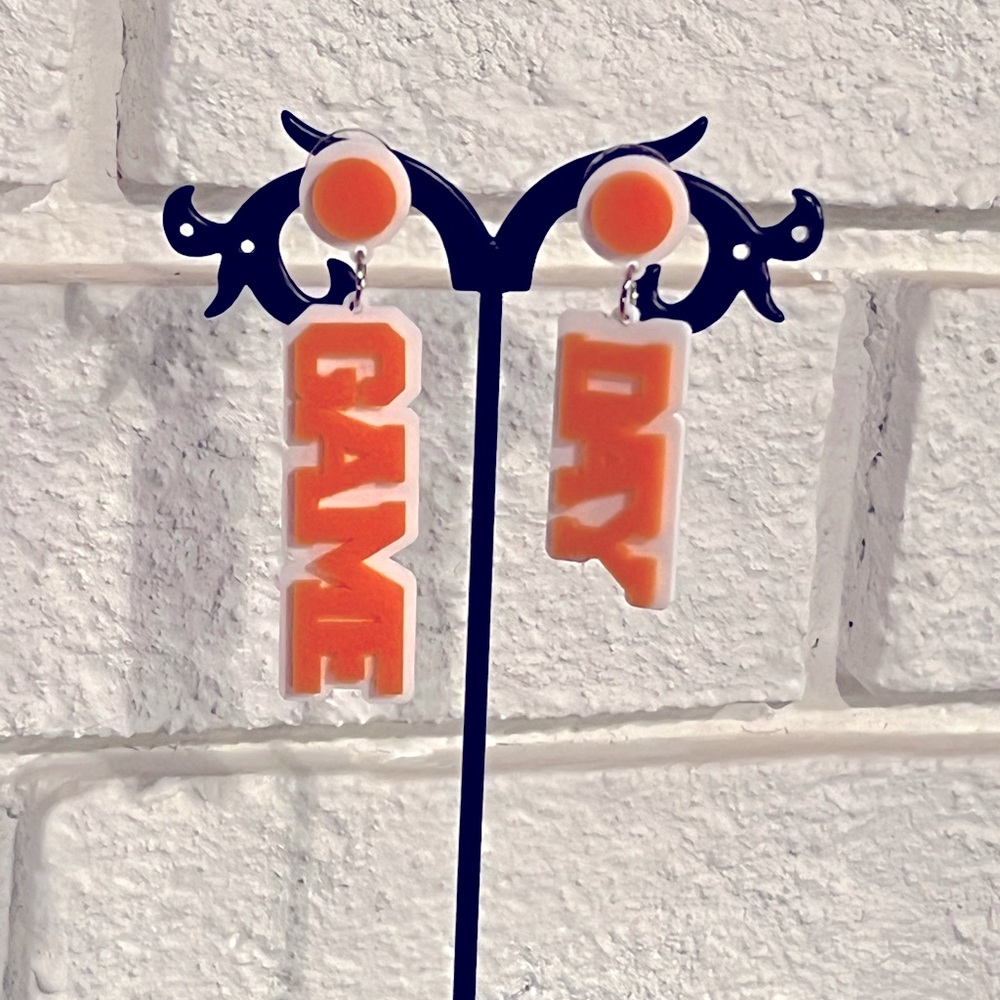 Orange “Game Day” Earrings